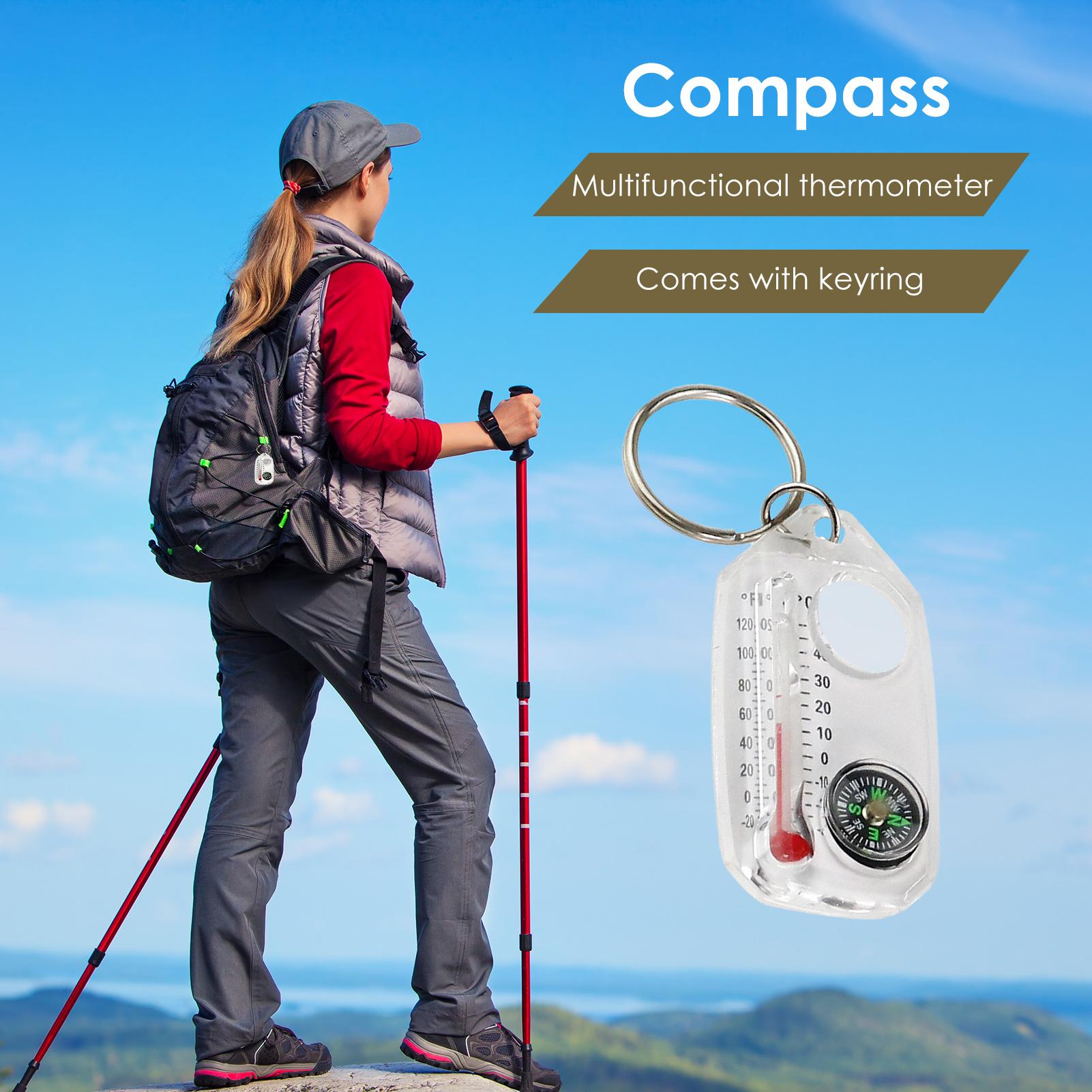 Compass Keychain Mini - Многофункциональный мини-компас-брелок с термометром для кемпинга,