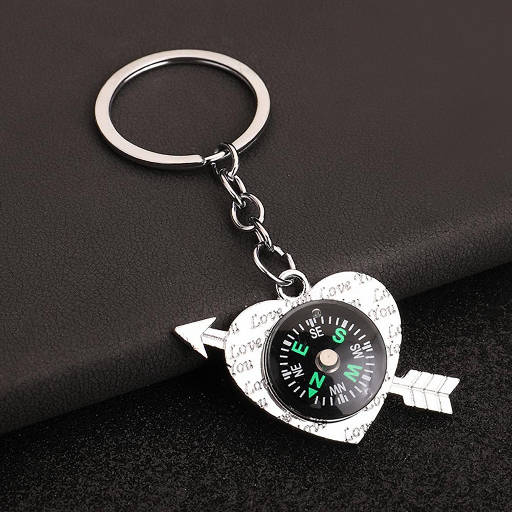 Compass Keychain Mini - Высококачественный текстурированный брелок-компас из сплава для