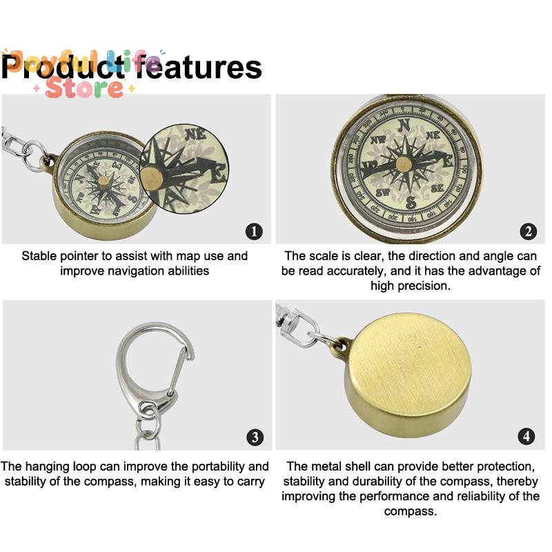 Compass Keychain Mini - Горячая распродажа: Винтажный портативный мини-компас из