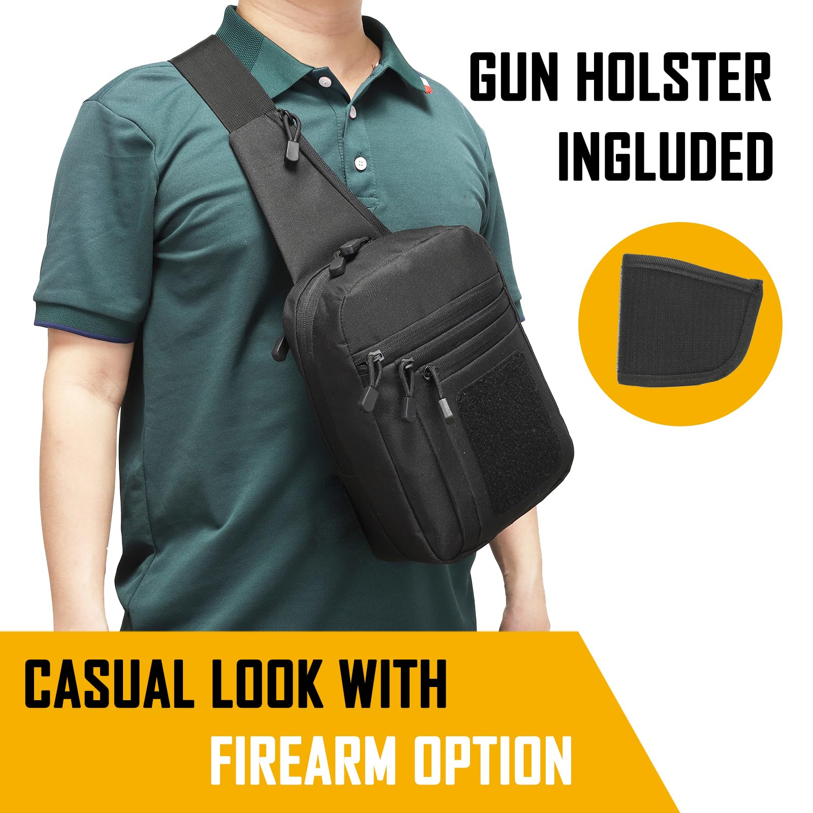Мужская сумка через плечо для  – обзор и цена Edc Concealed Carry Sling Bag