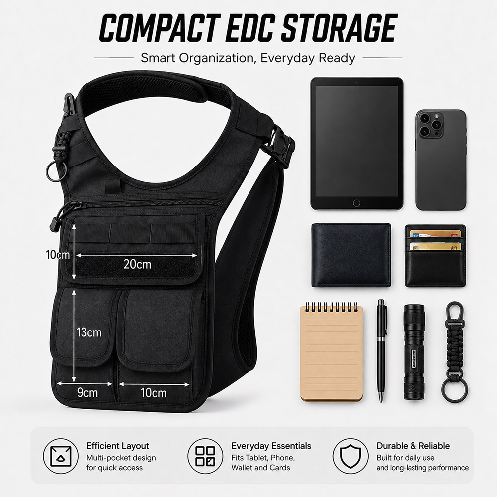 Тактическая скрытая сумка для  – обзор и цена Edc Concealed Carry Sling Bag
