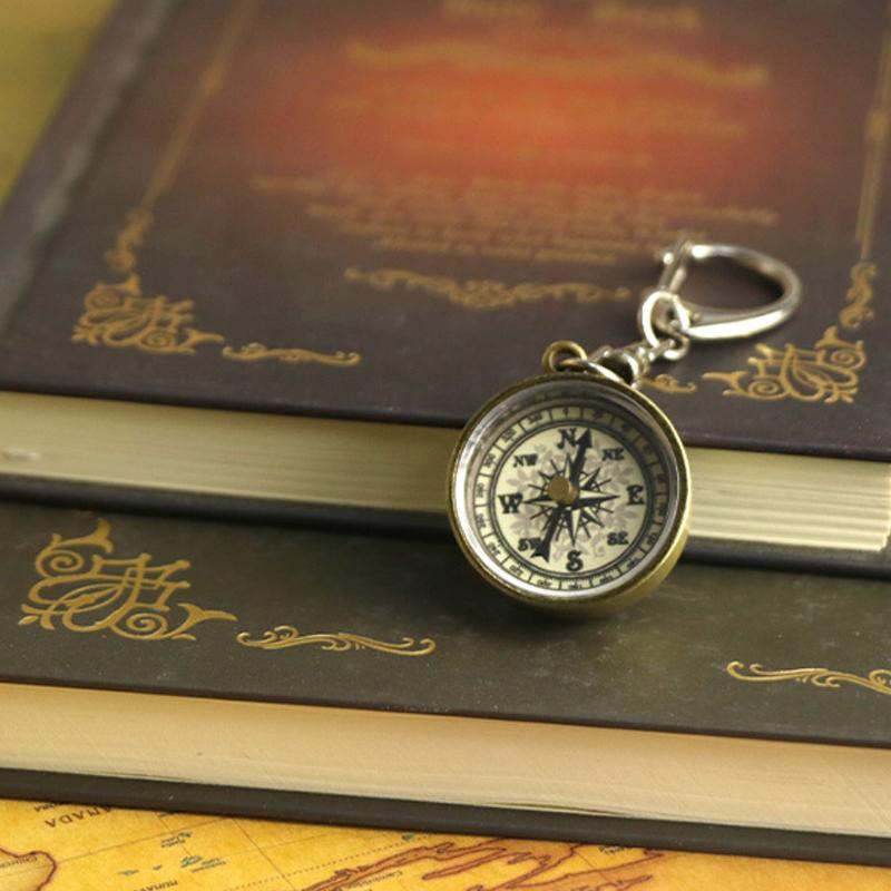 Горячая распродажа: Винтажный  – обзор и цена Compass Keychain Mini